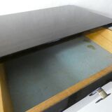 bedside table in lacquered wood and brass