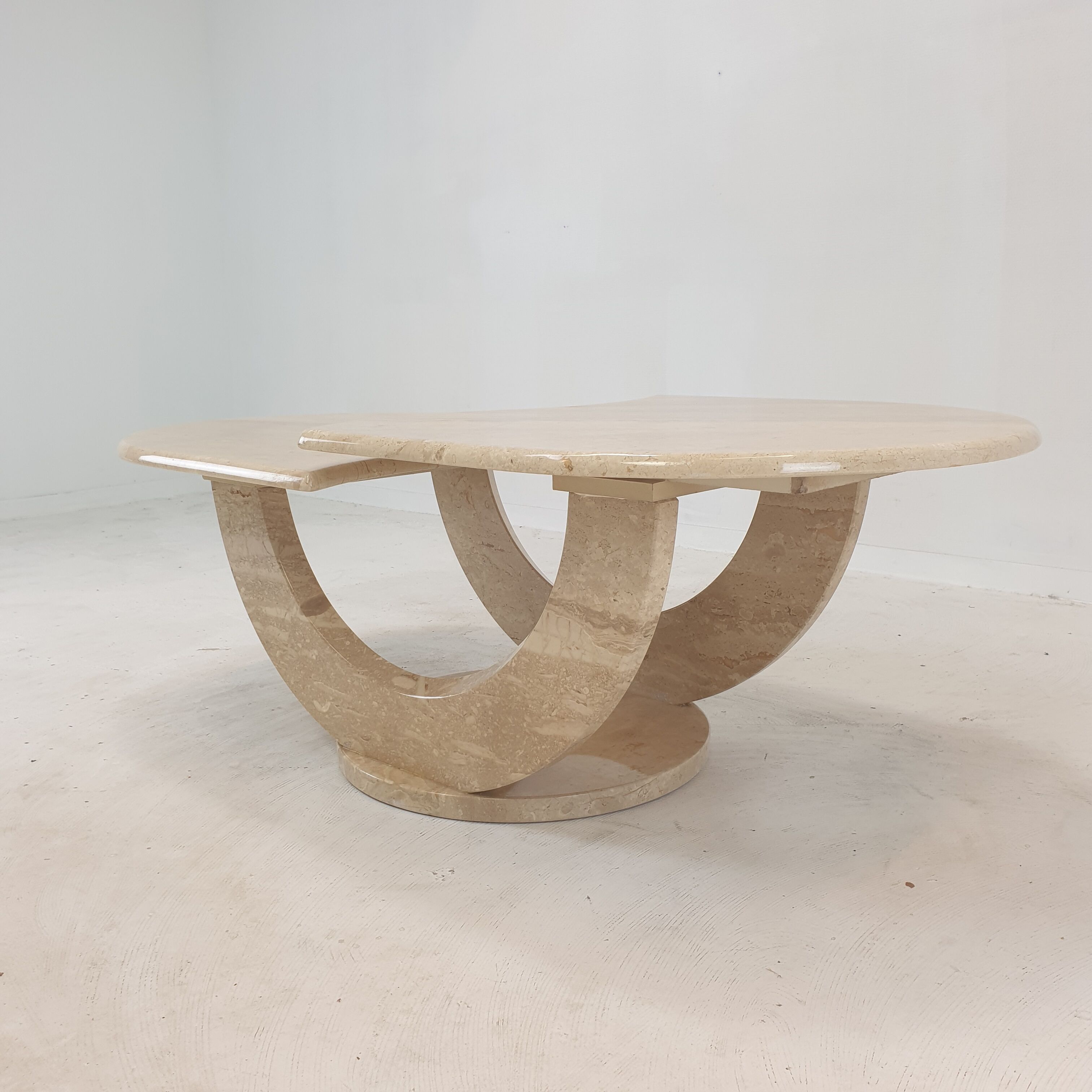 Italian travertine coffee table, 1980s