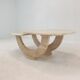 Table basse italienne en travertin, années 1980