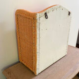 Small vintage rattan wall cabinet