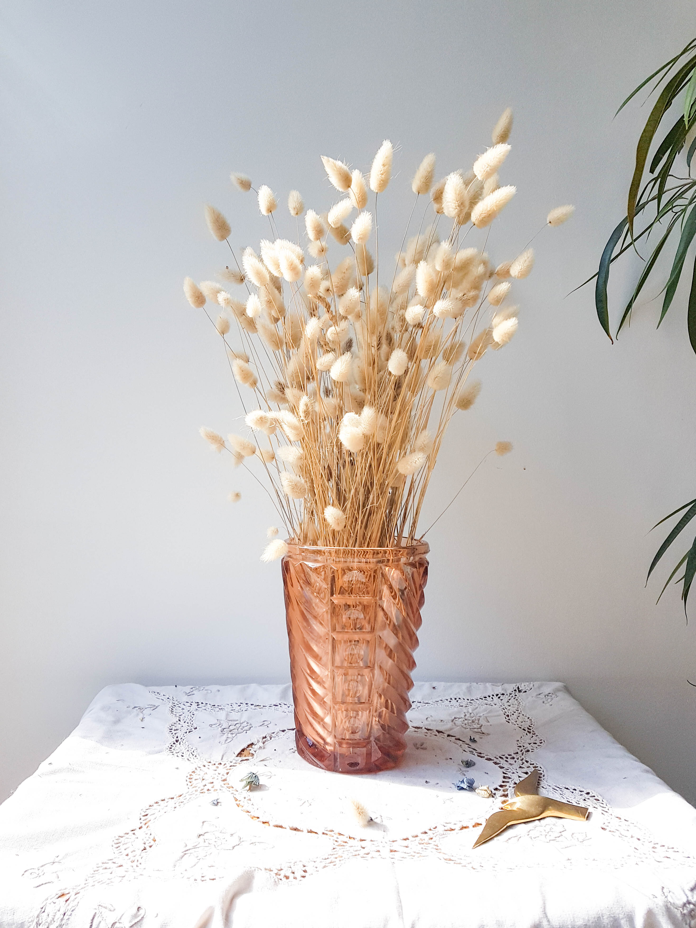 Art Deco style pink glass vase