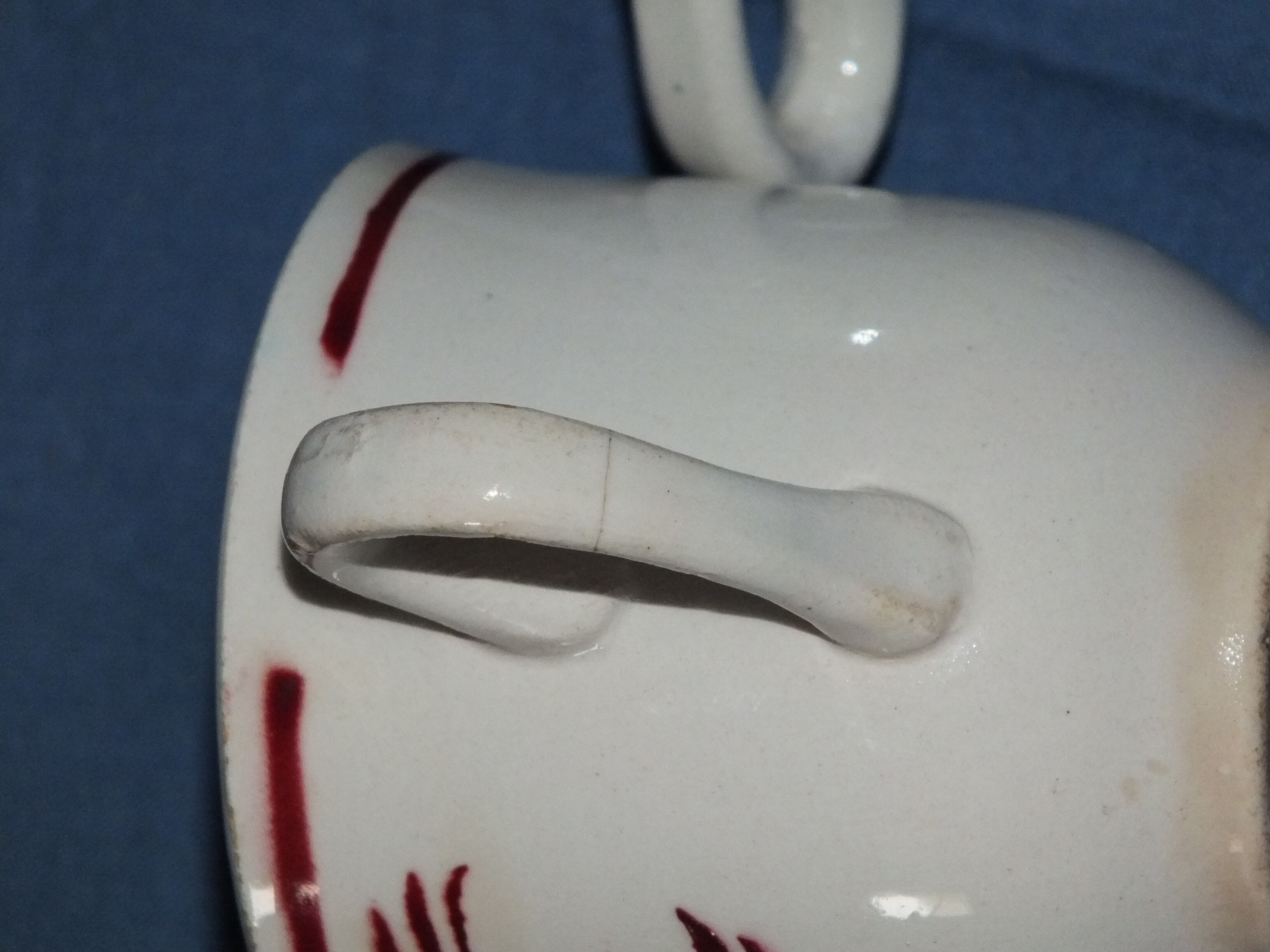 6 vintage cups Sarreguemines - stencil decoration