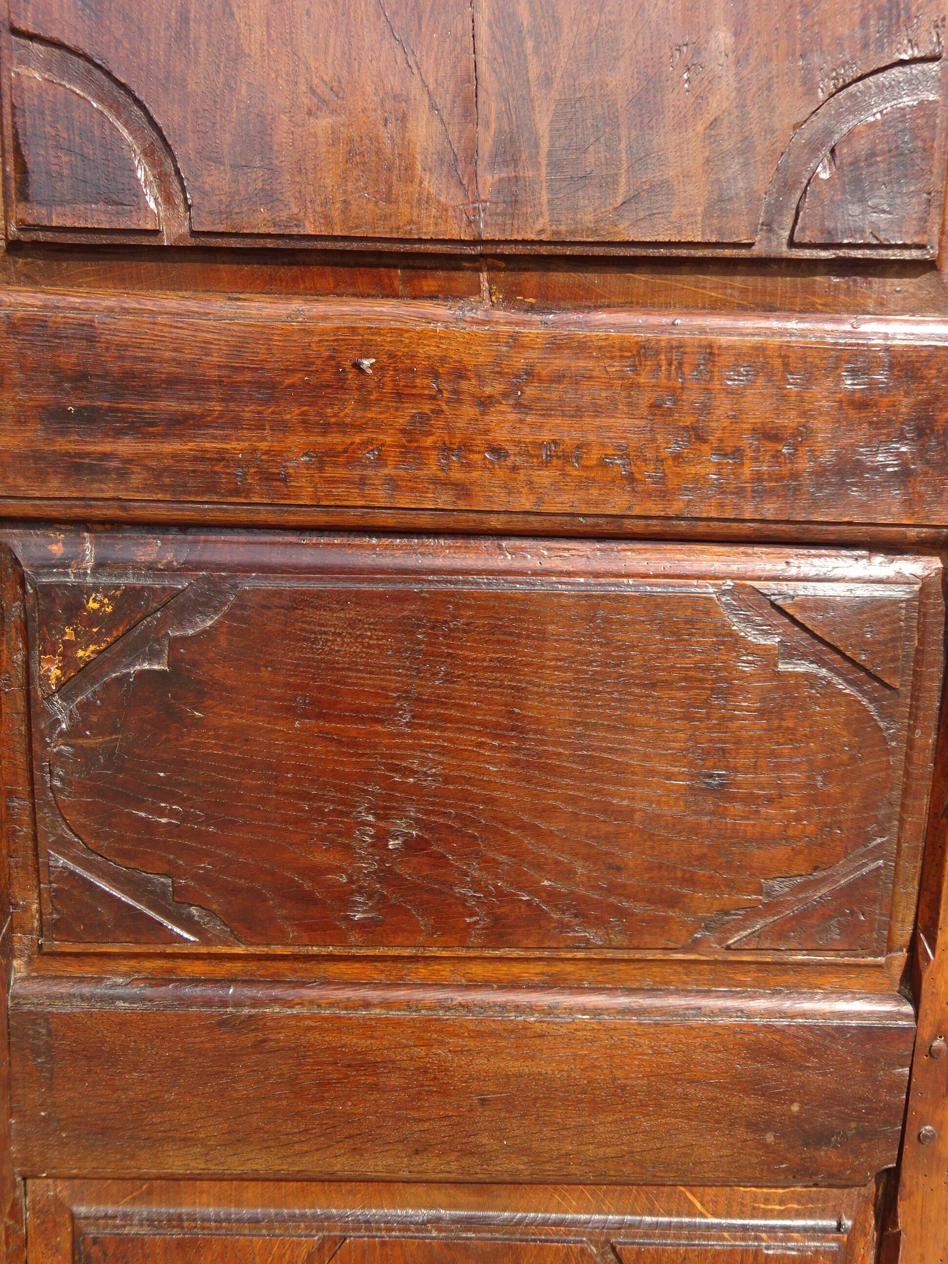 Antique Louis XIII wardrobe in solid walnut