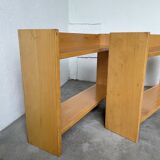 Lot of two Sornay beech shelves
