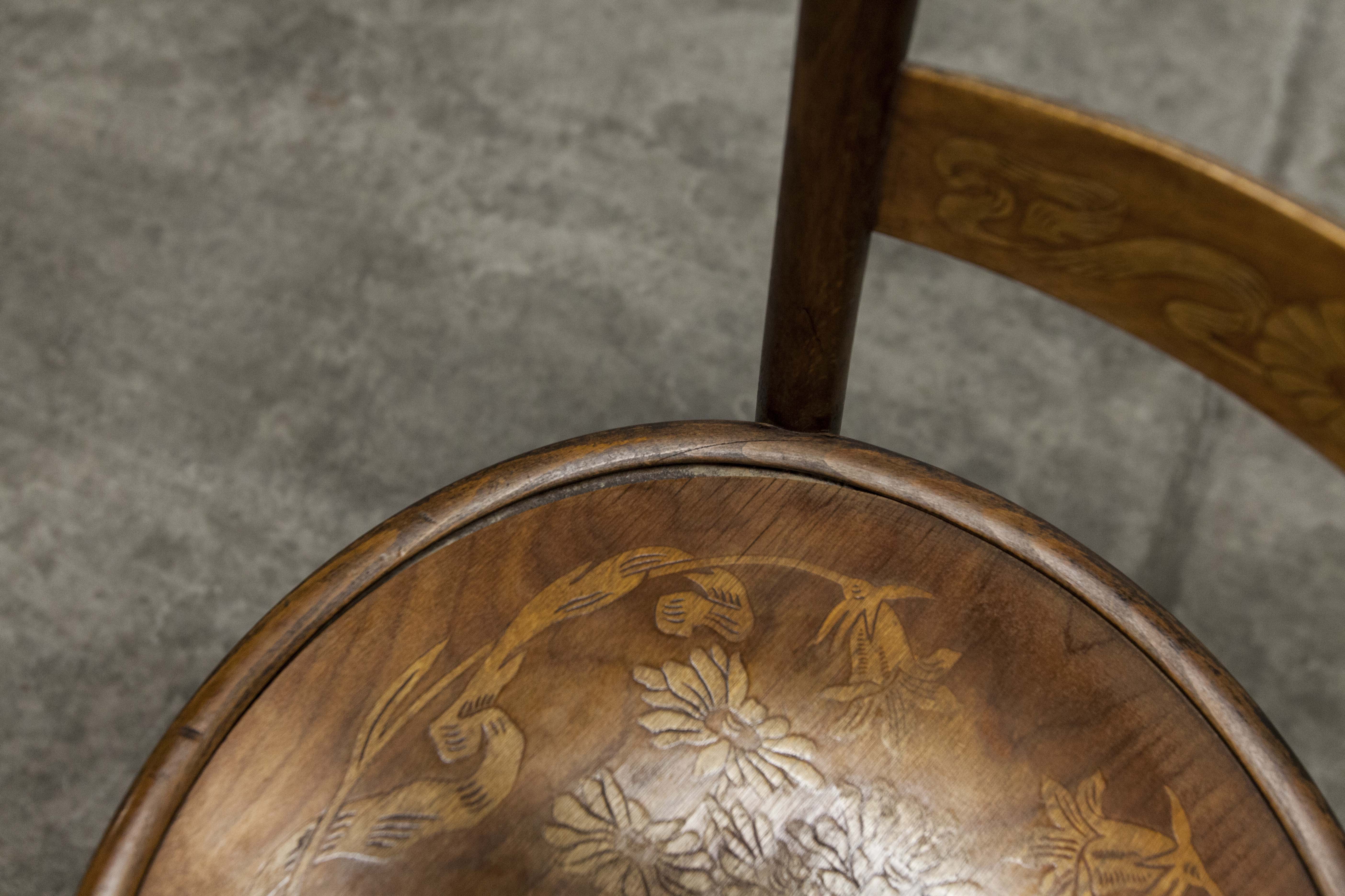 Baumann 1900 Swiss chair signed