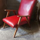 Scandinavian armchair with compass legs