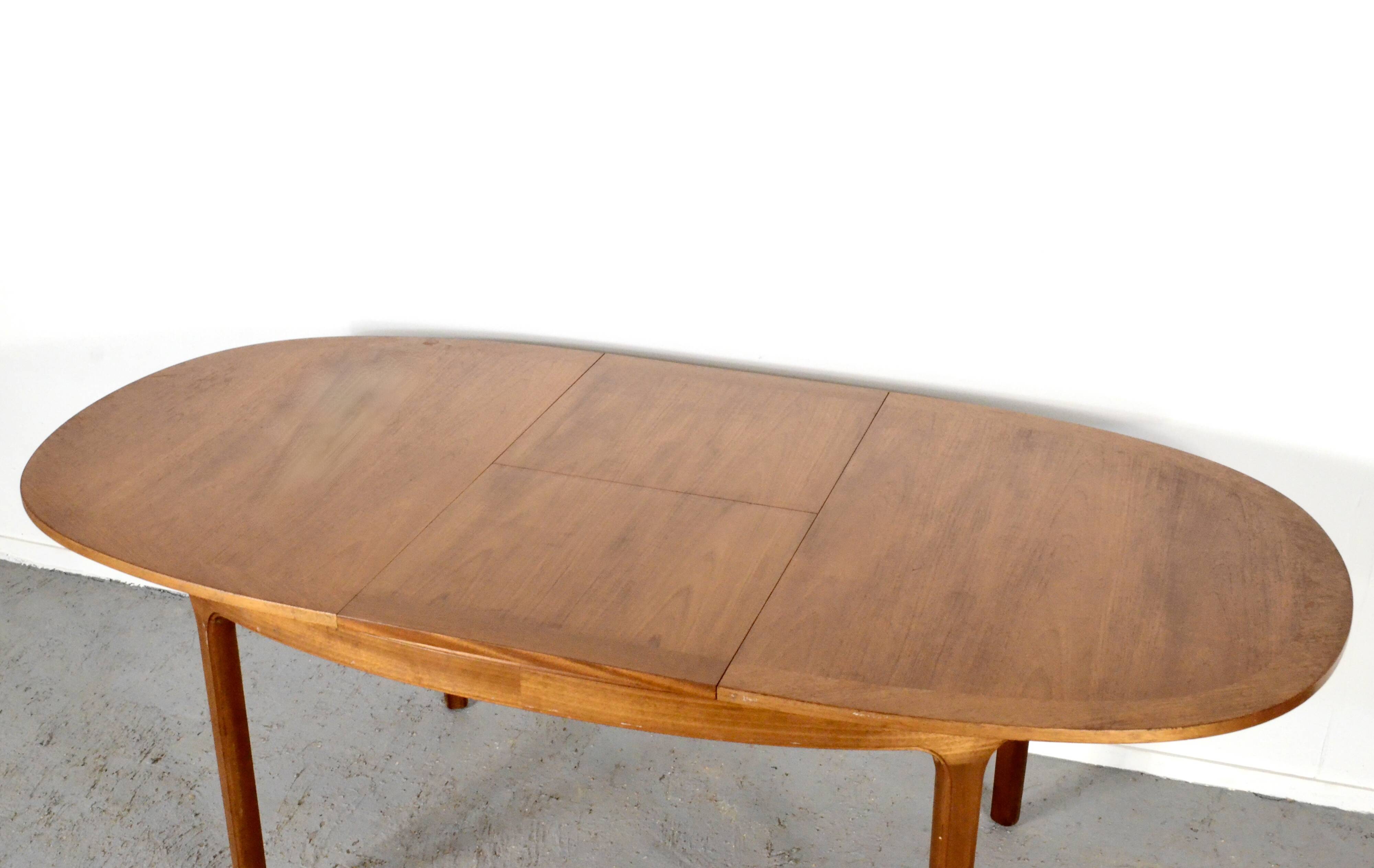 Table extensible oblongue Nathan en teck, style Midcentury. Vintage moderne