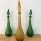 Green Empoli carafe - Diamond point glass - 1960s