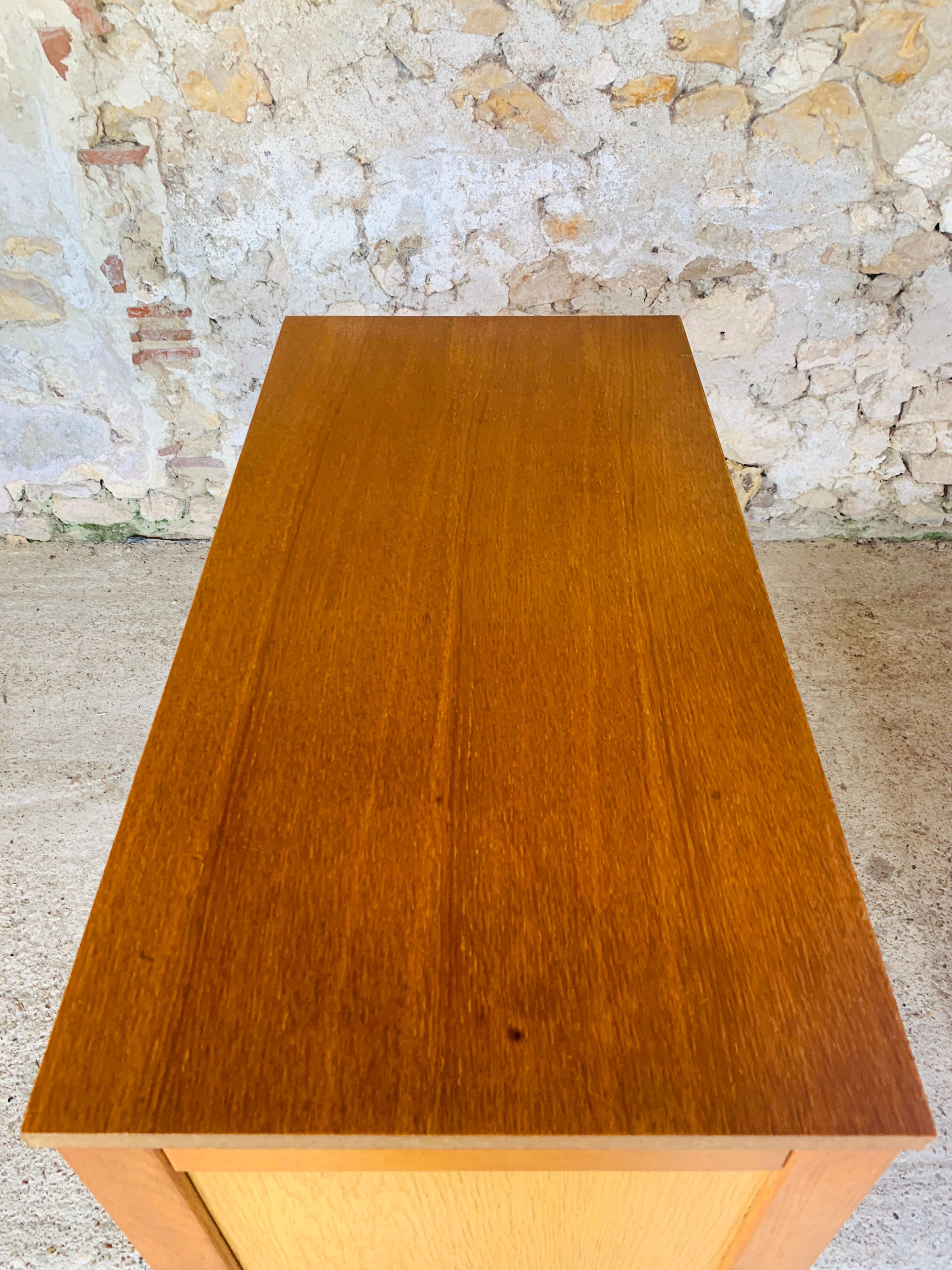 Two-color vintage chest of drawers with 4 drawers, circa 70's