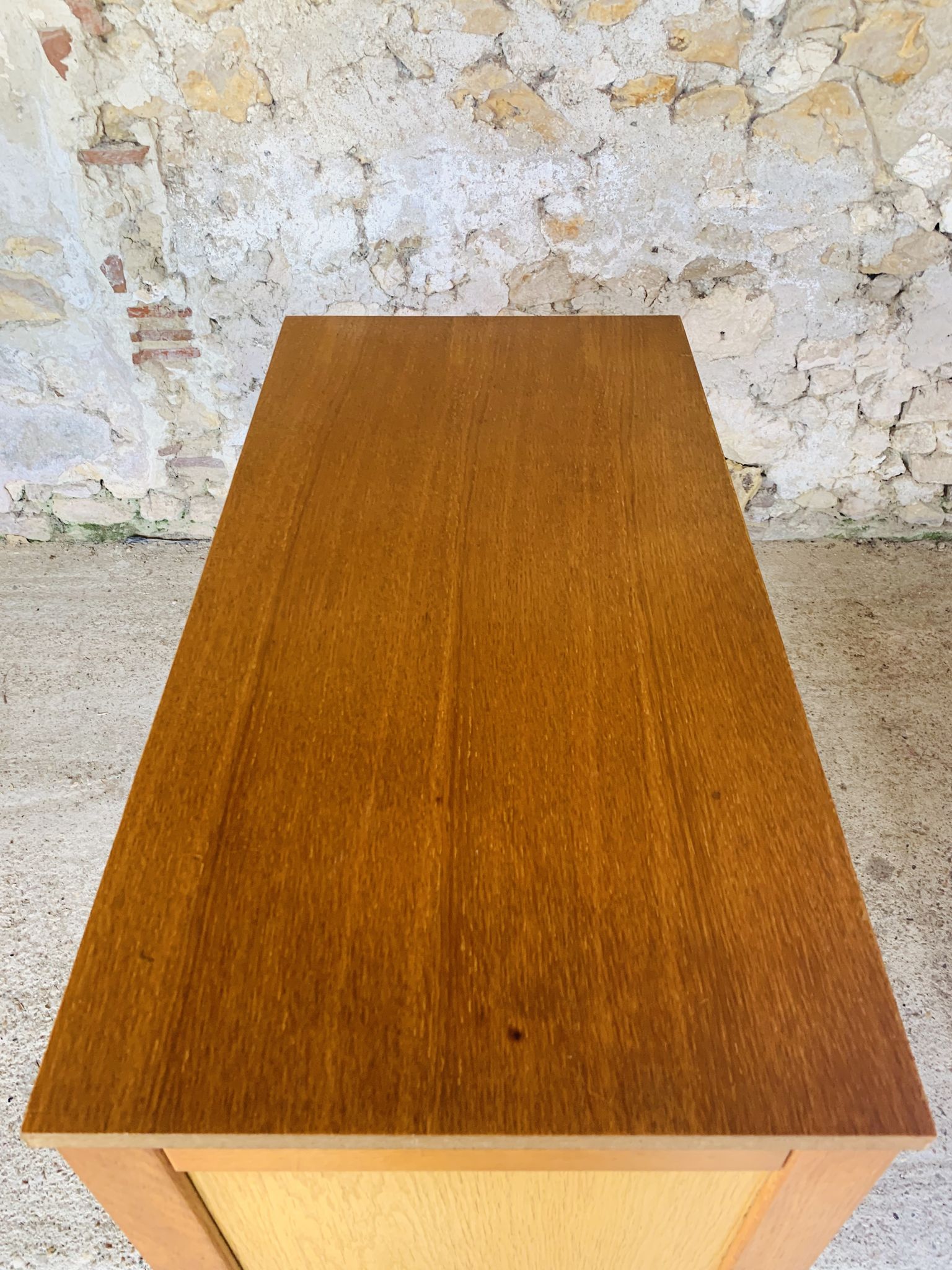 Commode vintage bicolor à 4 tiroirs, circa 70's