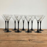 Set of 9 martini glasses