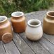 4 anciens pot moutarde en grès brun
