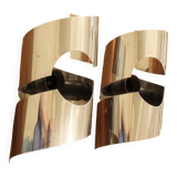 pair of chrome wall lights