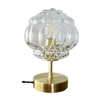 Lampe en verre bullé