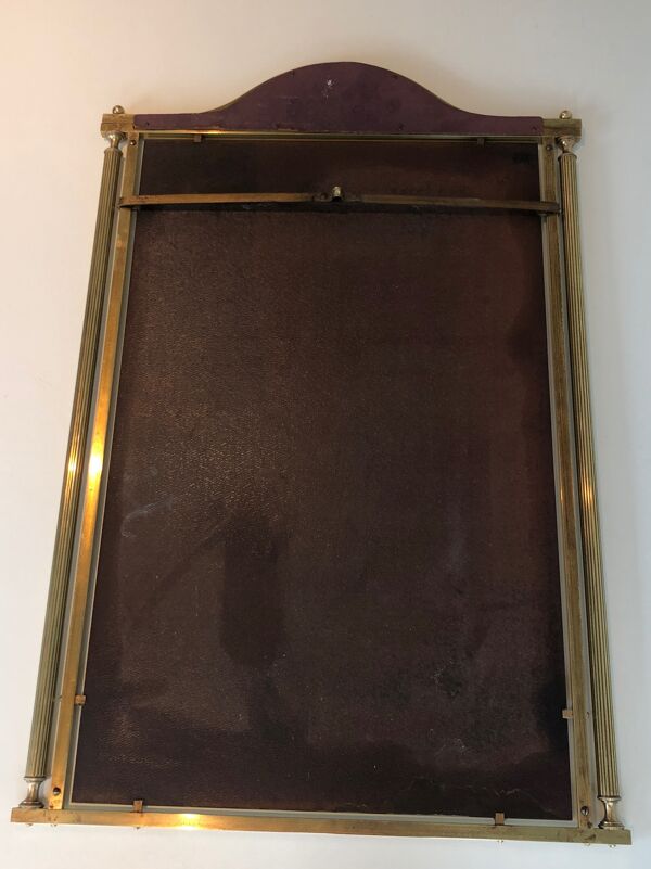 Miroir de style néoclassique en laiton et tôle laquée