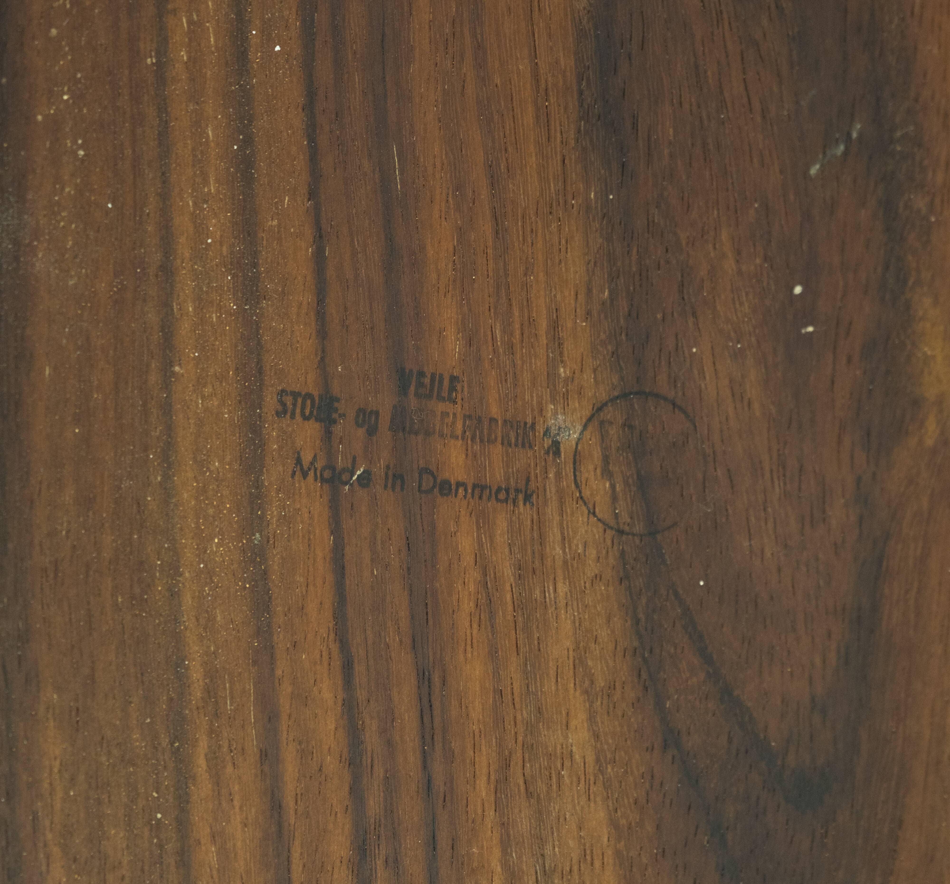 Coffee table in rosewood designed by Henning Kjærnulf, 1960s