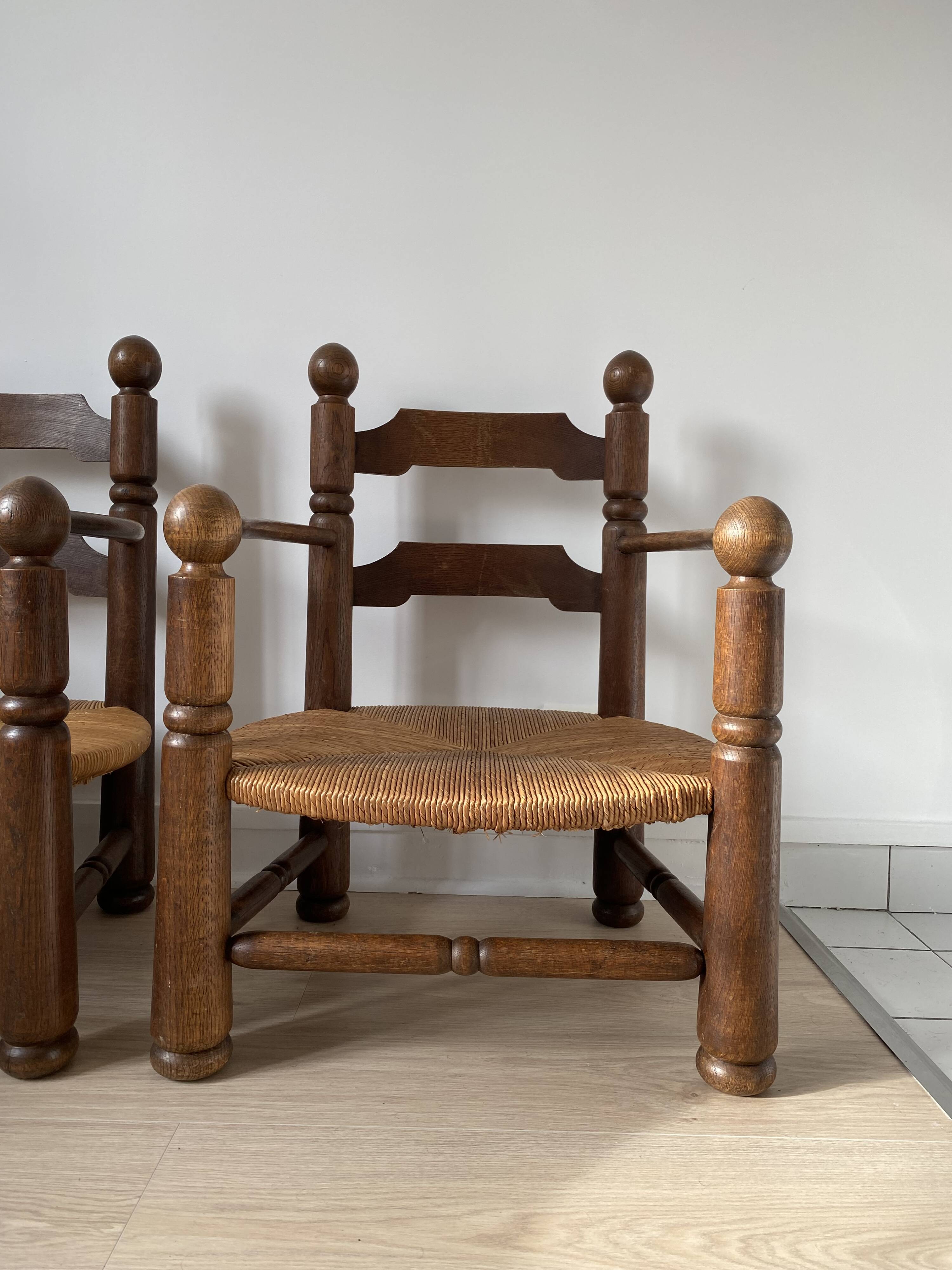 Pair of low armchairs in the Dudouyt style