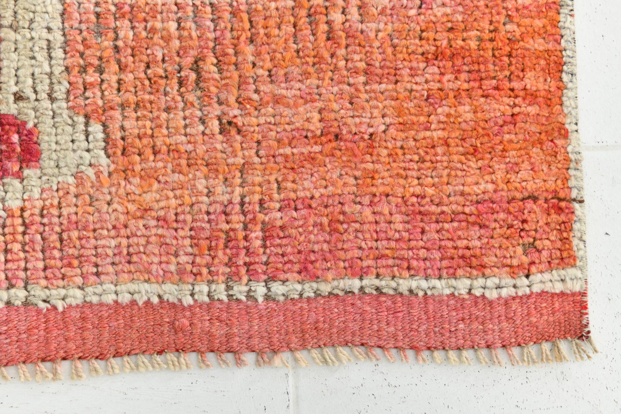 3x10 Pastel Orange Turkish Runner Rug, 102x304Cm