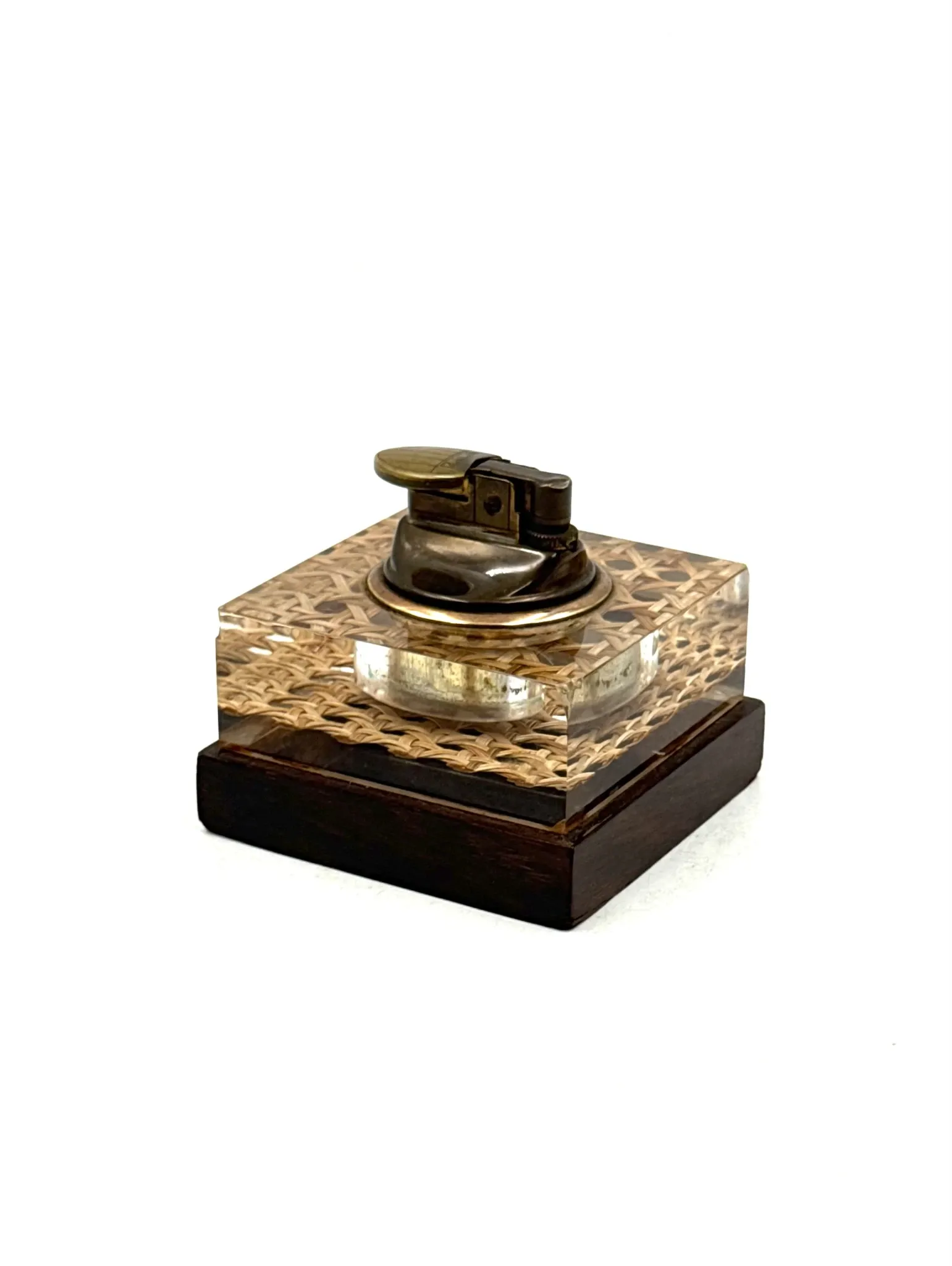 Mid-century lucite table lighter, Italy 1970s