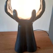 Large ceramic lamp pair of hands design 70s