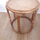 Vintage sofa end / side table - Rotion/ Bamboo - 1980