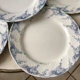 set of 6 flat plates in Iron Earth K&G Lunéville model "Angèle" late 19th century