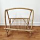 Vintage rattan magazine rack in bohemian style '1970s -