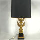 Empire style brass eagle table lamp by Lusterie Deknudt, 1970s