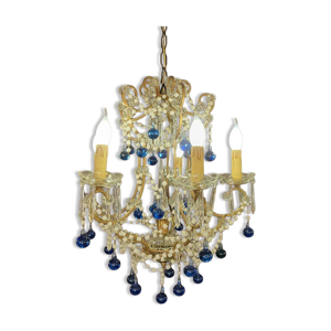 lustre à pampilles bleues