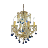 Lustre à pampilles bleues