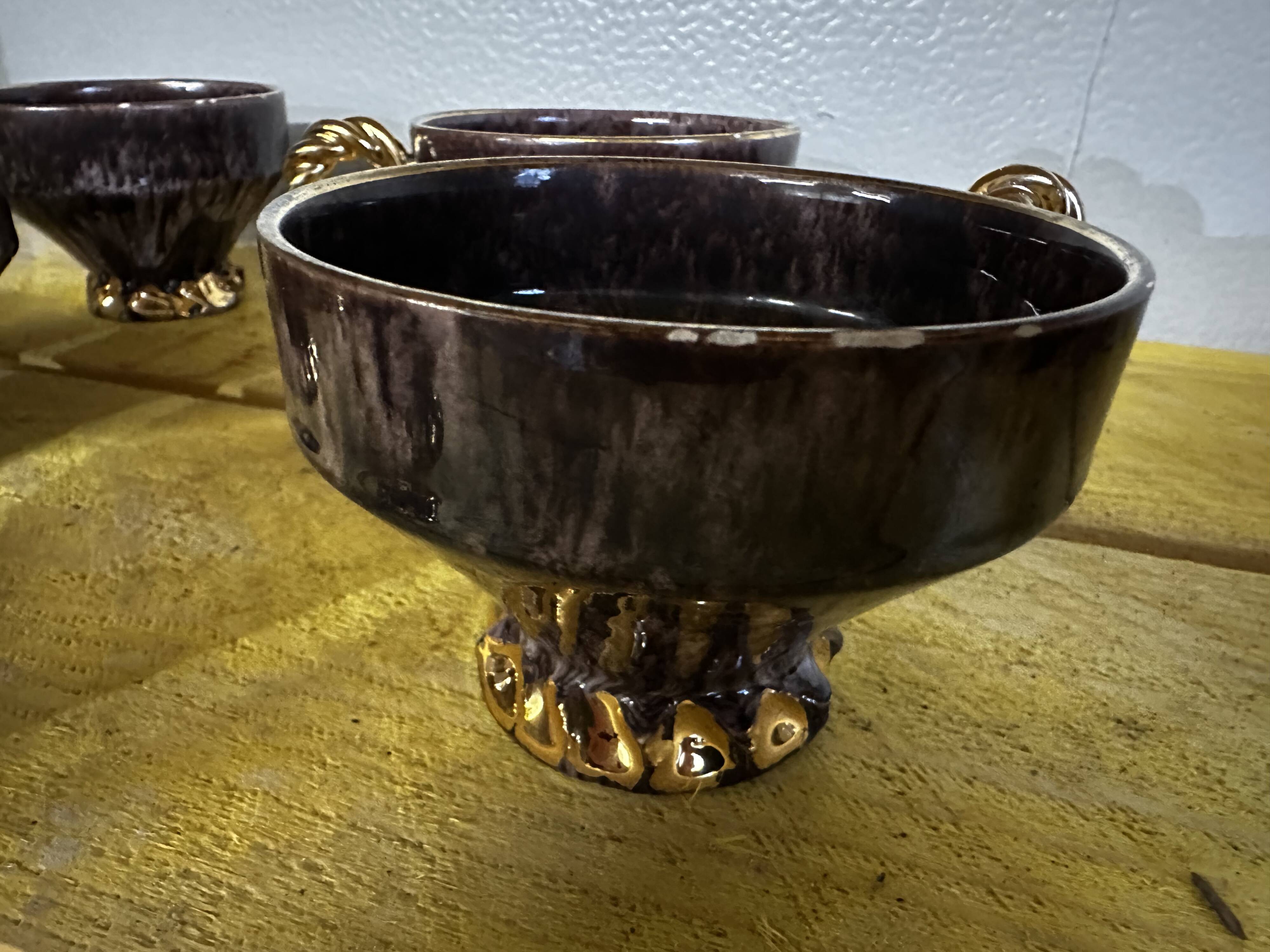 6 Maius-Giuge Vallauris ceramic teacups