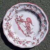 Earthenware plate with bird decoration