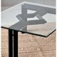 Table de salon postmoderne, structure en métal noir et en verre, années 80.