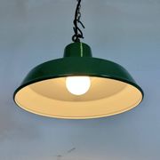 Industrial Green Enamel Factory Pendant Lamp , 1960s