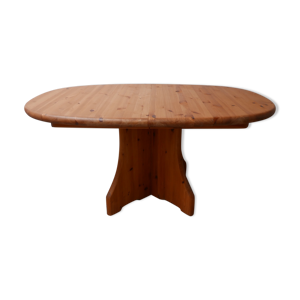 Table de salle à manger ovale en pin de style mid-century Belgium