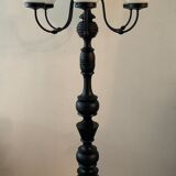 Vintage "Lamppost" in opaline and wood 6 fires