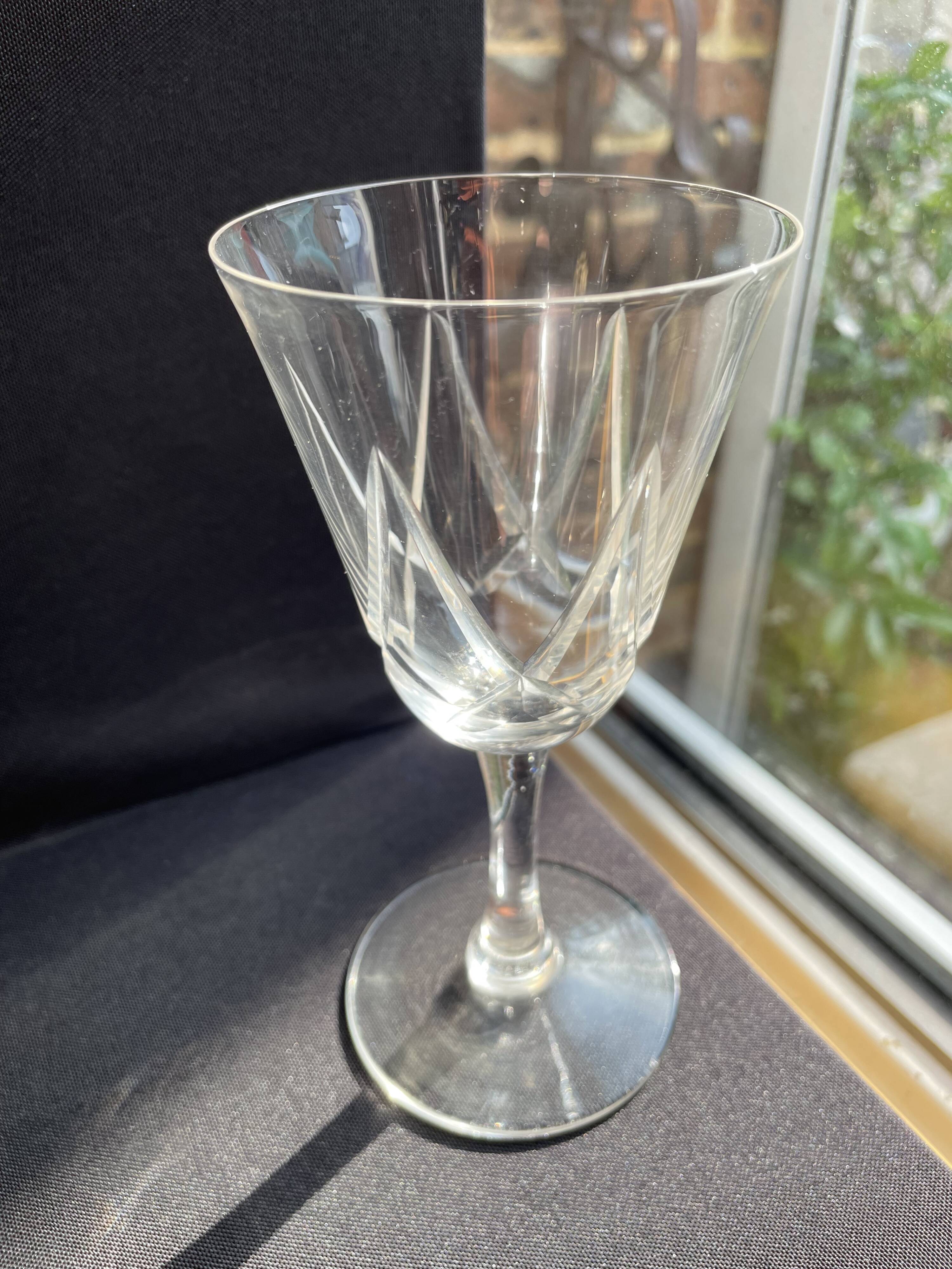 4 Cut Crystal Wine Glasses