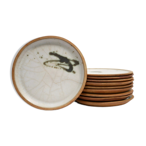 Série de 10 assiettes - poterie colombe