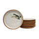 Series of 10 vintage stoneware plates by Madeleine Brault for the Poterie de la Colombe