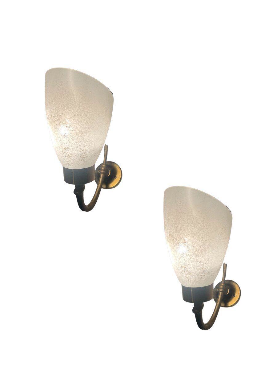 Vintage opaline glass sconces, 1960s