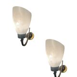 Vintage opaline glass sconces, 1960s