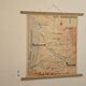 Old school geography map 1960 Atlantic Mediterranean coast