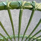 Green rattan armchair