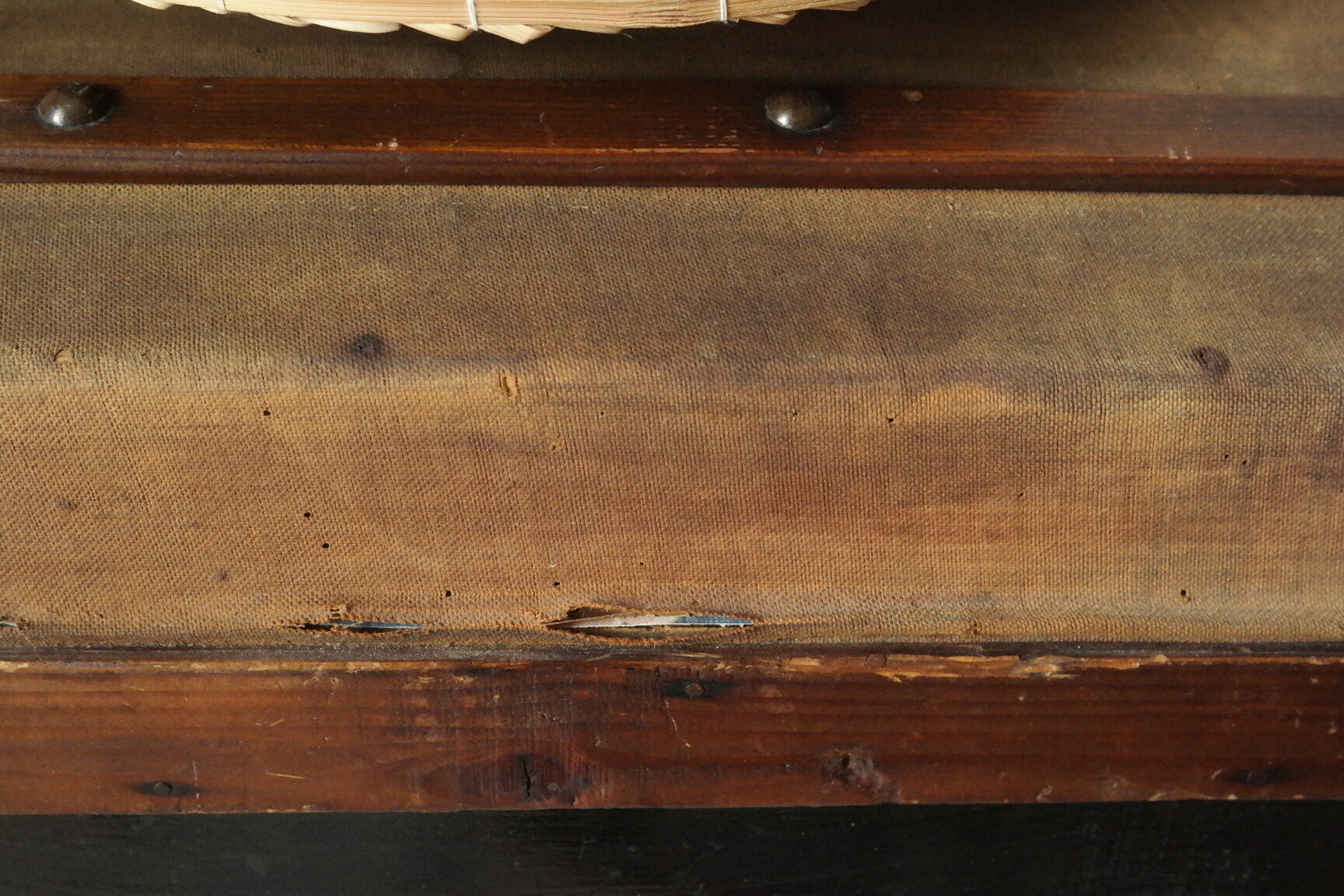 Domed travel trunk old wood
