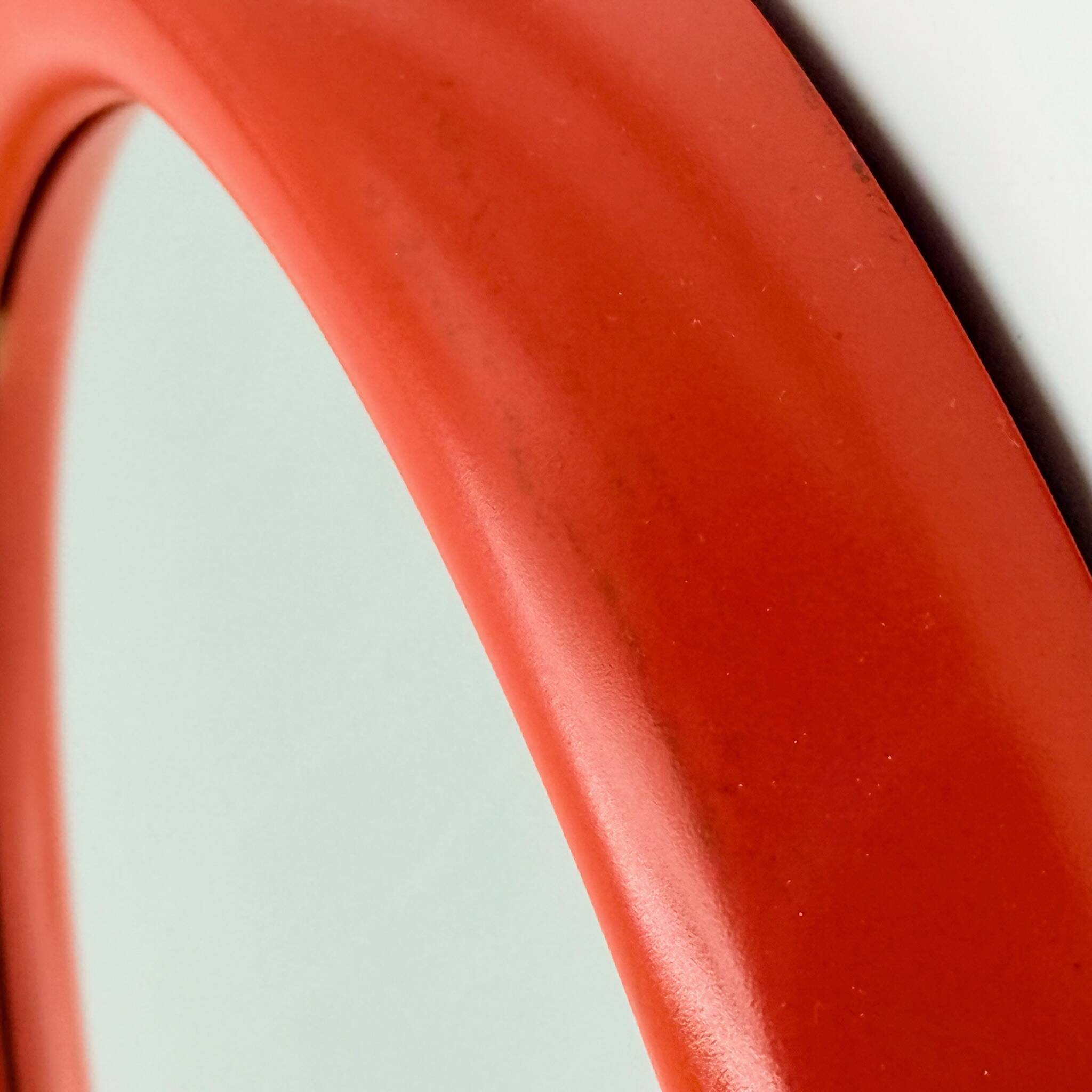 Miroir rond Mirage Arnaldo Radaelli orange années 70