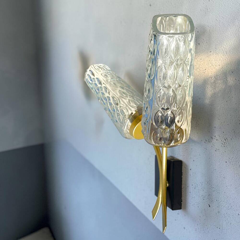 Mid Century Modern 1950s double wall sconce lamp