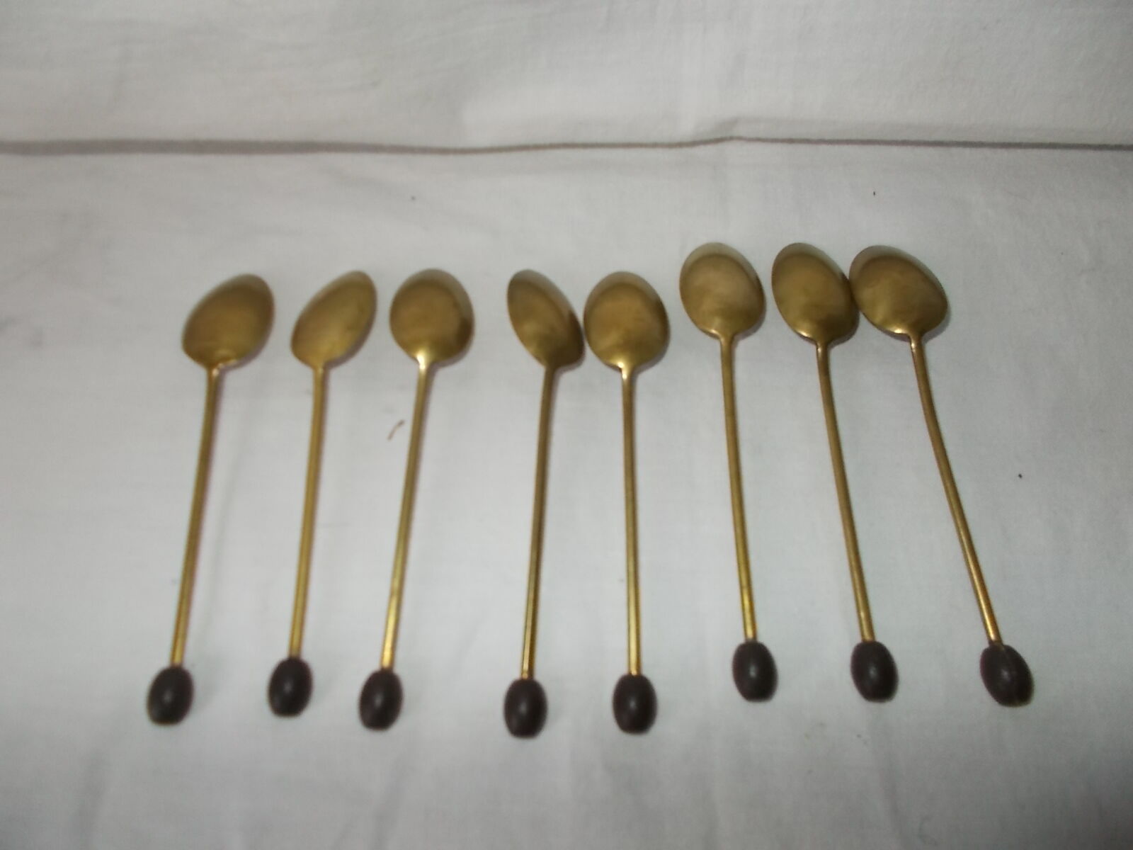 8 coffee spoons in vermeil
