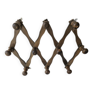 Portemanteau extensible en bois, 10 patères