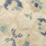 1X2 Blue vintage door mat rug, 1x2 Blue door mat rug, 2.7x1.5 Ft