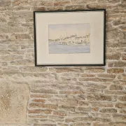 Watercolour painting of the port and boats of Saint-Tropez signed Fulvio.